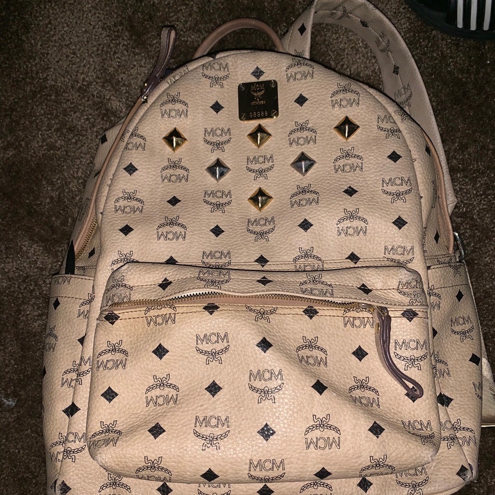 MCM visetos Stark beige coated canvas bag